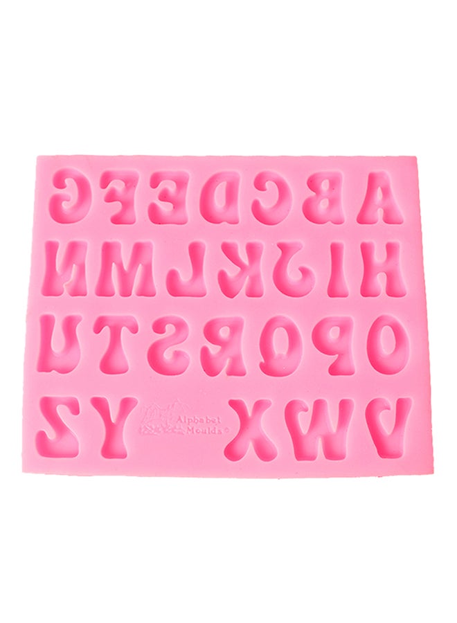 Silicone No Stick Cake Alphabets Mold Pink 15centimeter - Image 1