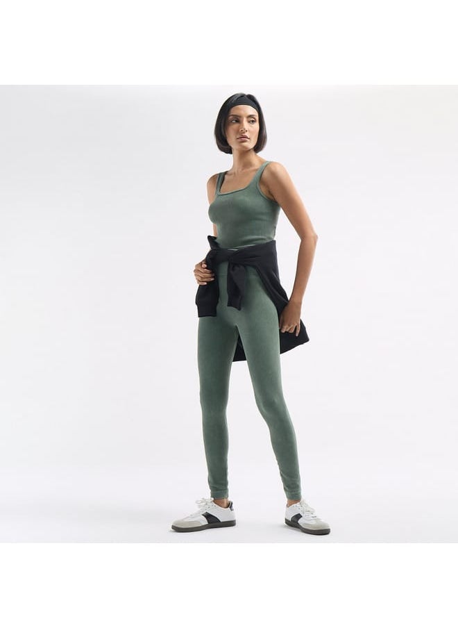 FAV Ribbed Cropped Tank Top with Square Neck  - Image 2