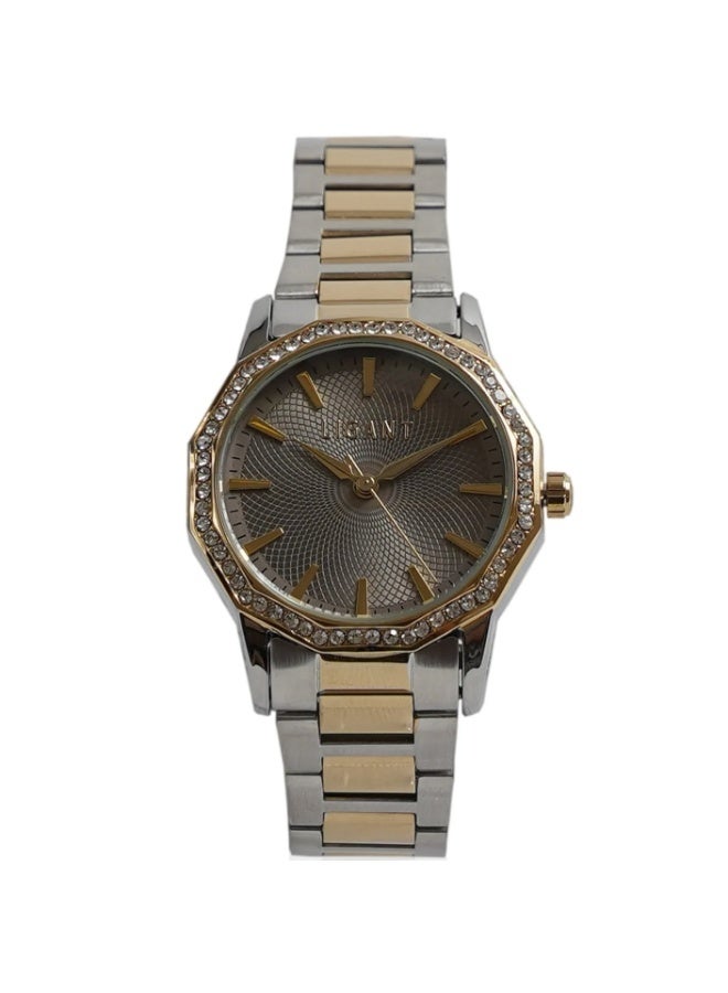 LIGANT Luxury Women's Stainless Steel Watch in Gold & Silver - Elegant Modern Design - Rust Resistant Metallic Wristwatch for Events & Daily Wear - Image 1