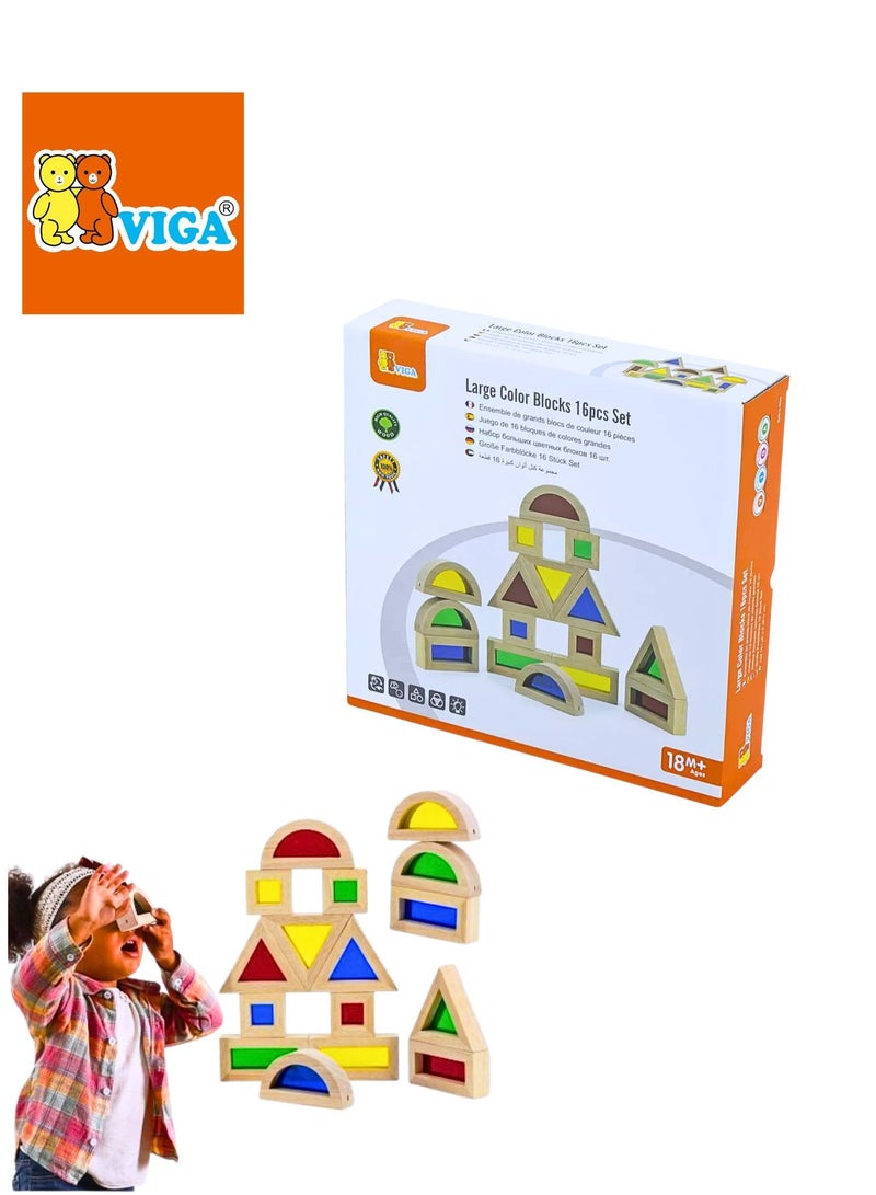 Viga Large Color Blocks 16pcs Set 44565 - Image 1