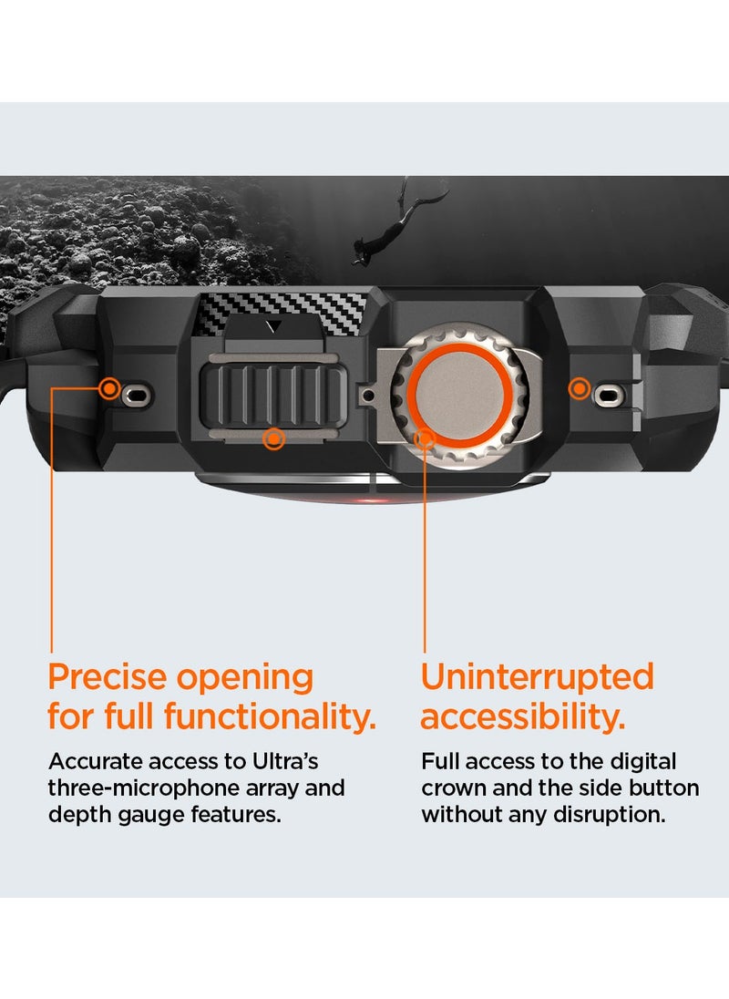 Spigen - Rugged Armor Pro for Apple Watch Ultra 2 / Ultra 49mm Case Cover with Band - Black - Image 1