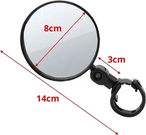 XBYC Nurbike Wide Angle Bicycle Scooter Mirror Rear View Mirror 360 Degree