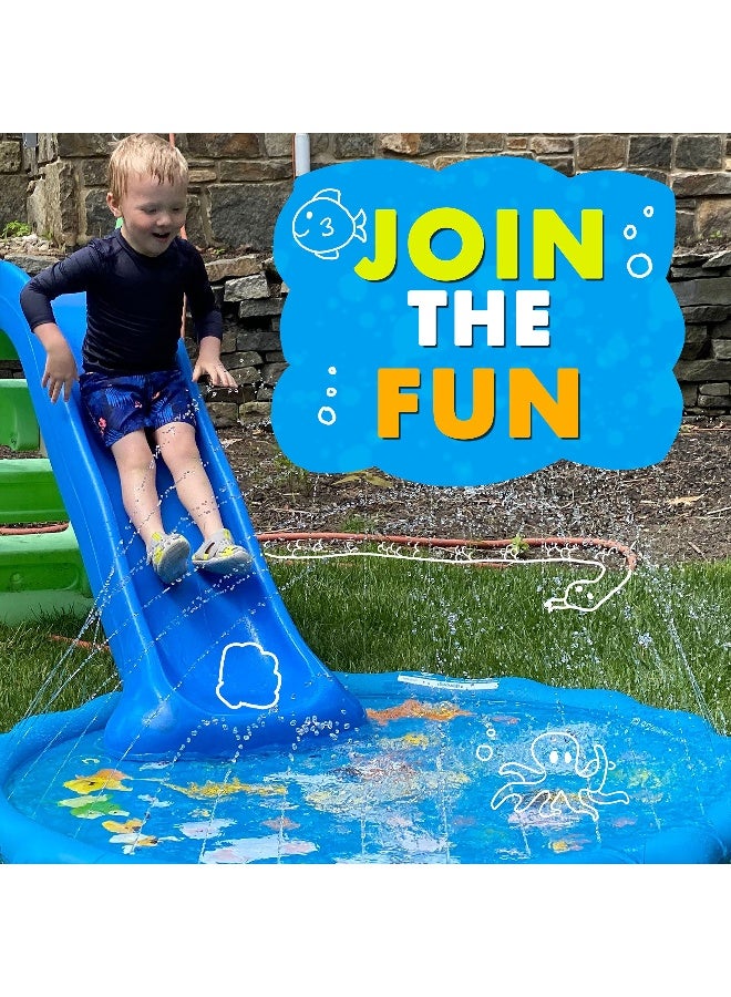 SplashEZ 3in1 Splash Pad Sprinkler for Kids Baby Pool for Learning Toddler Sprinkler Pool 60 Outside Water Toys from A to Z Outdoor Play Mat for Babies Toddlers - Image 3