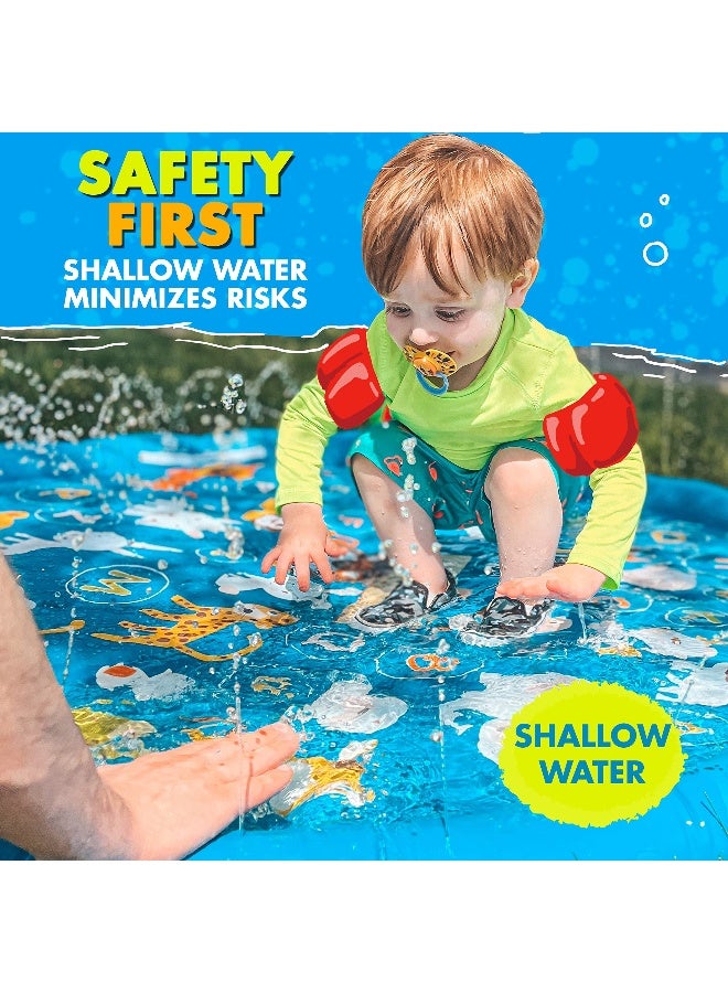 SplashEZ 3in1 Splash Pad Sprinkler for Kids Baby Pool for Learning Toddler Sprinkler Pool 60 Outside Water Toys from A to Z Outdoor Play Mat for Babies Toddlers - Image 4