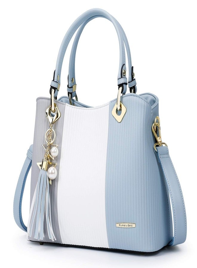 Pomelo Best Purses and Handbags for Women with Multiple Pockets, Leather Top Handle Satchel Fashion Tote Shoulder Bags for Ladies, Pretty Color Combination - Image 1