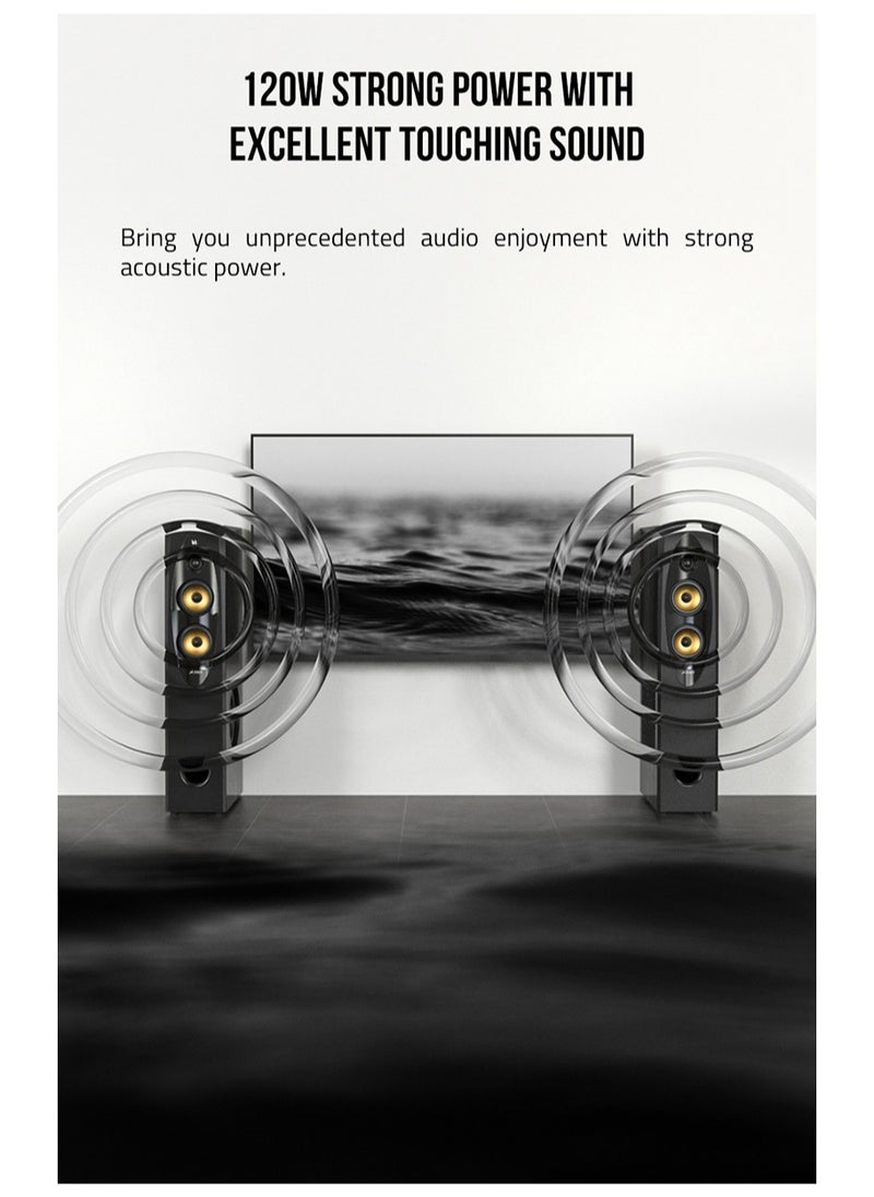 F&D - F&D T-60X Pro Peak Power 240 W Bluetooth Tower Speaker ( Black, 2.0 Channel ) USB \ AUX \ OPTICAL \ TOUCH SCREEN \ REMOTE CONTROL \ MIC WIRELESS - Image 1