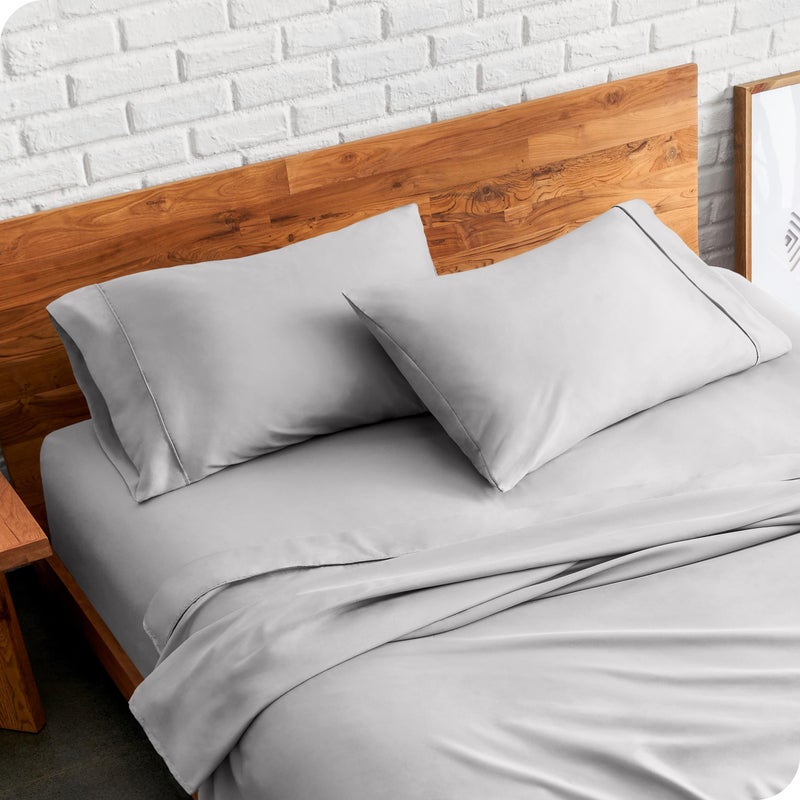 Bare Home Microfiber Pillow Cases - Standard/Queen Size Set of 2 - Cooling Pillowcases - Double Brushed - Light Grey Pillowcases 2 Pack - Easy Care (Standard Pillowcase Set of 2, Light Grey) - Image 2