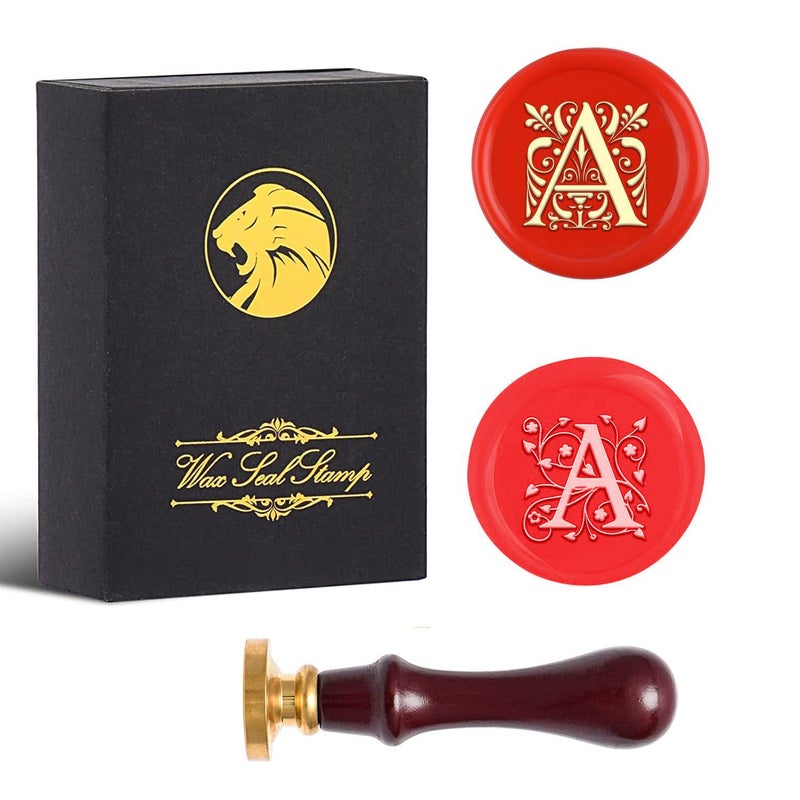 iTERYOU 2Pcs Letter A Wax Seal Stamp with Gift Box, A to Z Series Wax Stamp, Letter A Wax Seal Stamp Kit for Thanksgiving - Image 1