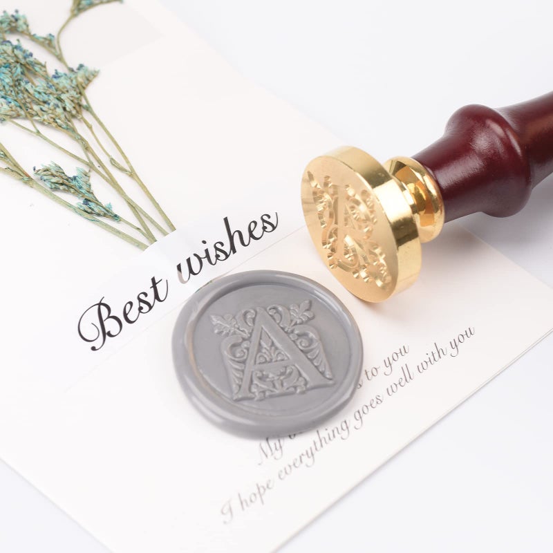 iTERYOU 2Pcs Letter A Wax Seal Stamp with Gift Box, A to Z Series Wax Stamp, Letter A Wax Seal Stamp Kit for Thanksgiving - Image 3