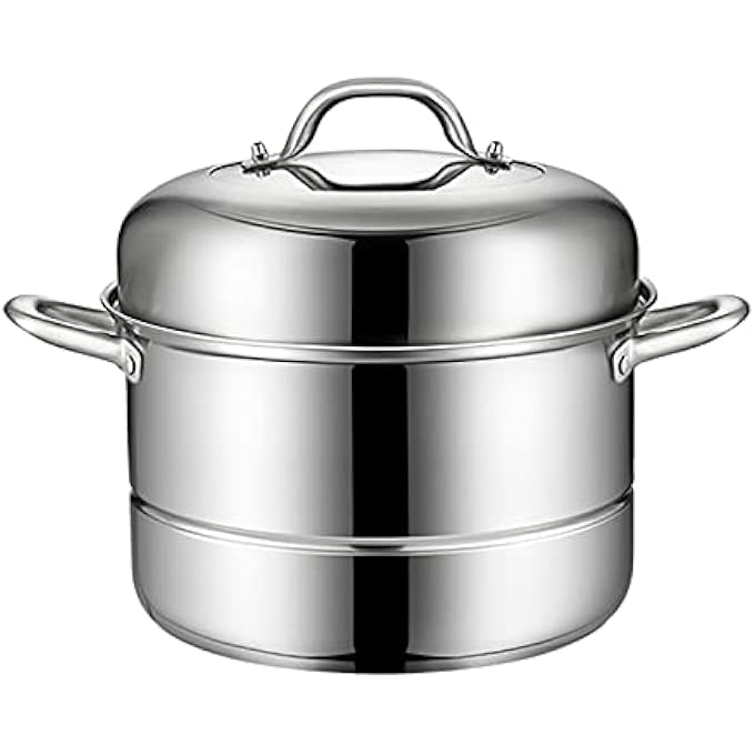 قدر بخار، قدر حساء، فولاذ مقاوم للصدأ بدرجة 304، قاعدة سميكة مركبة من 3 طبقات، مأكولات بحرية مطهوة على البخار، حساء دجاج مطهو على البخار - Image 1