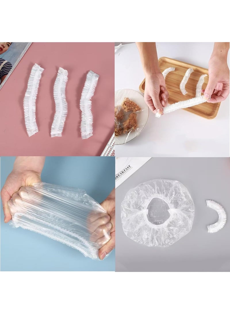 Large Clear Stretch Food Covers with Elastic Edge, 100 Pieces - Image 3