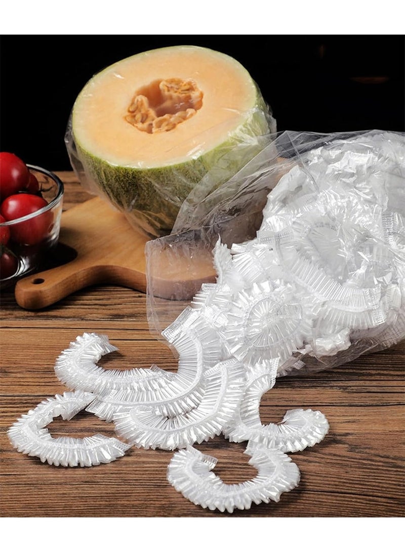 Large Clear Stretch Food Covers with Elastic Edge, 100 Pieces - Image 2