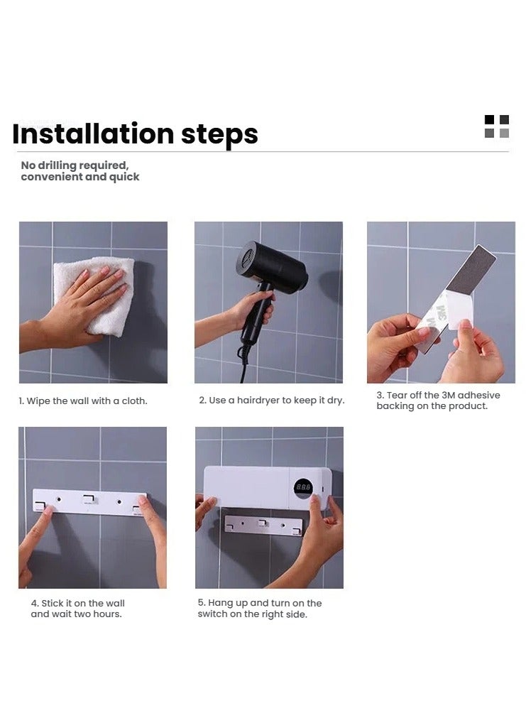 general Smart Wall-Mounted Toothbrush Sanitizer UV Light Sterilizer - USB Rechargeable Automatic Toothbrush Holder for Home Bathroom - Image 4