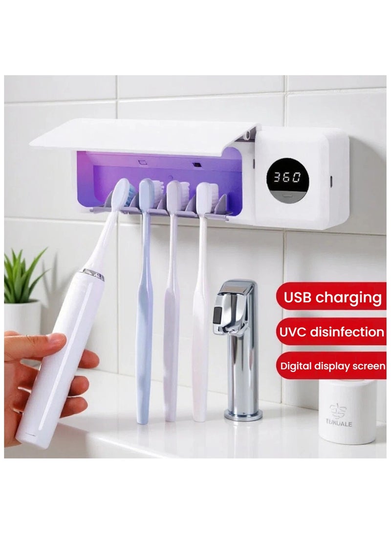 general Smart Wall-Mounted Toothbrush Sanitizer UV Light Sterilizer - USB Rechargeable Automatic Toothbrush Holder for Home Bathroom - Image 3