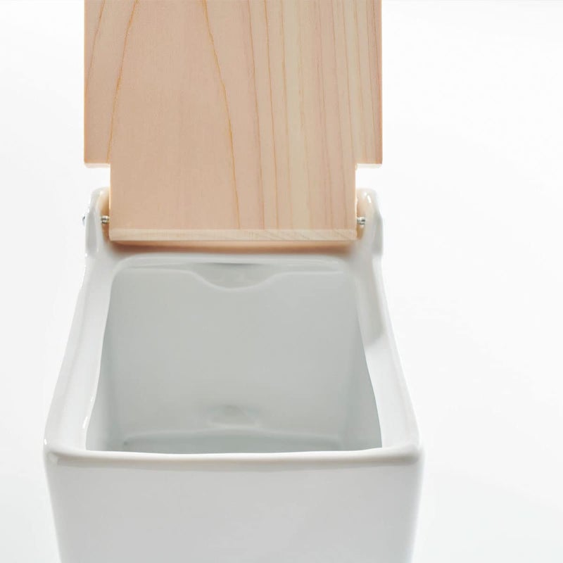 ZERO JAPAN(ã‚¼ãƒ­ã‚¸ãƒ£ãƒ‘ãƒ³) Zero Japan Bee House Premium Salt Box with Hinoki Lid - Container for Sea Salt and Spices - Elegant Cellar for Kitchen Countertop - White, 16 oz - Image 5