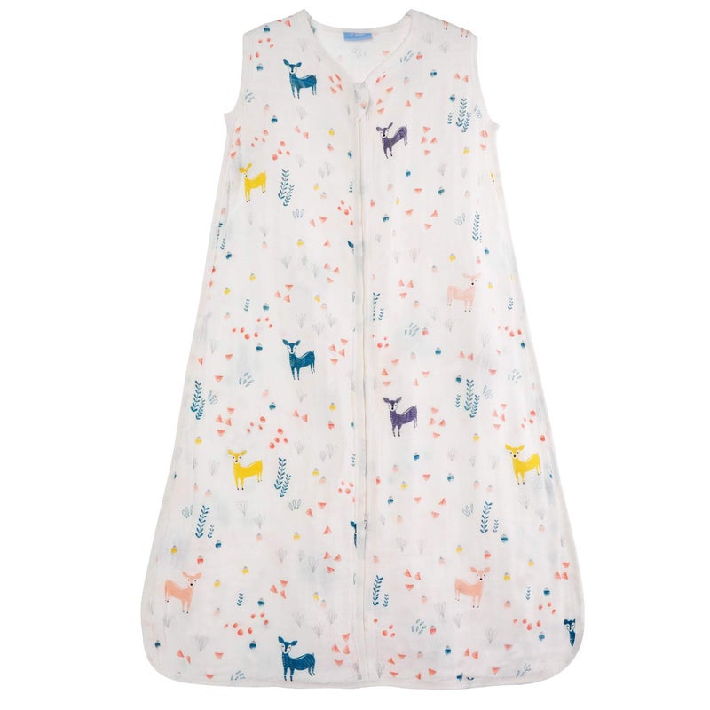 1st Laugh 100 Cotton Muslin Baby Sleeping Sack Bag for Boy and Girl Deer Large