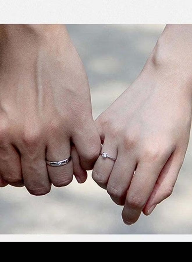 925 الفضة الاسترليني مطلي زوجين الخاتم مجموعة - Image 2