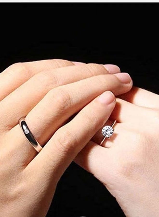 925 الفضة الاسترليني مطلي زوجين الخاتم مجموعة - Image 3