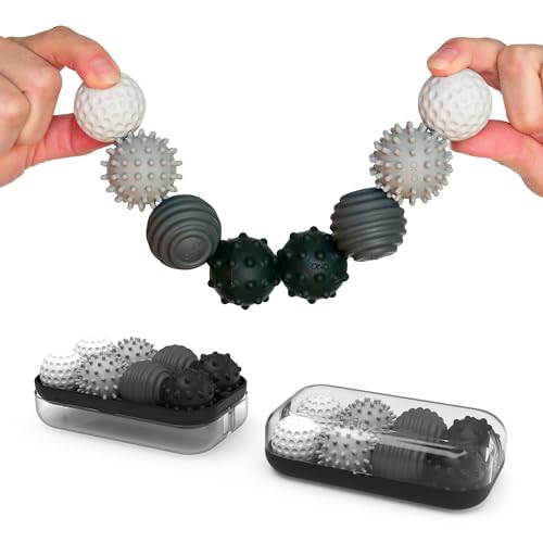 ONO Signets  Silicone Magnetic Balls with Textured Dimples Bumps and Waves  Fun to Play with Fidget Toy for Adults  Help Relieve Stress Anxiety Tension Graphite Set of 8 - Image 1