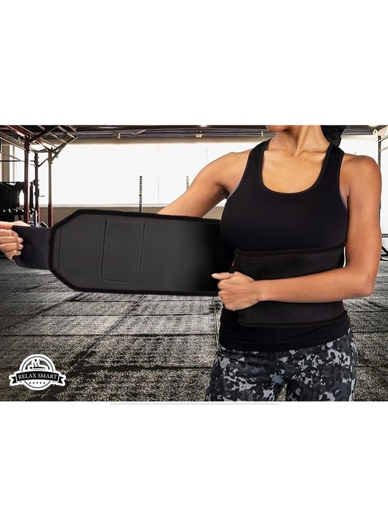 ريلاكس سمارت حزام خصر قابل للتعديل للتنحيف والتمرين – مشد للجسم وشد البطن وحزام رياضي للتعرق للرجال والنساء - Image 1