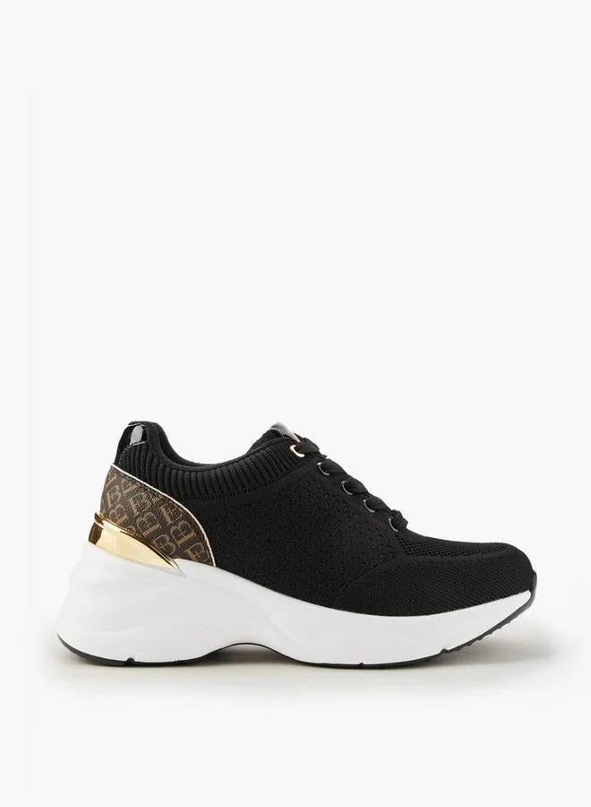 Flora Bella Monogram Print Lace-Up Sneakers