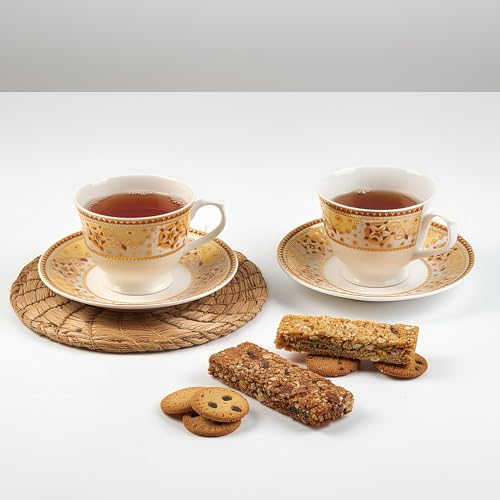 UPC U.P.C. Toughened Glass Cup with Saucer Set of 12 Pcs (Cup white-36) - Image 5