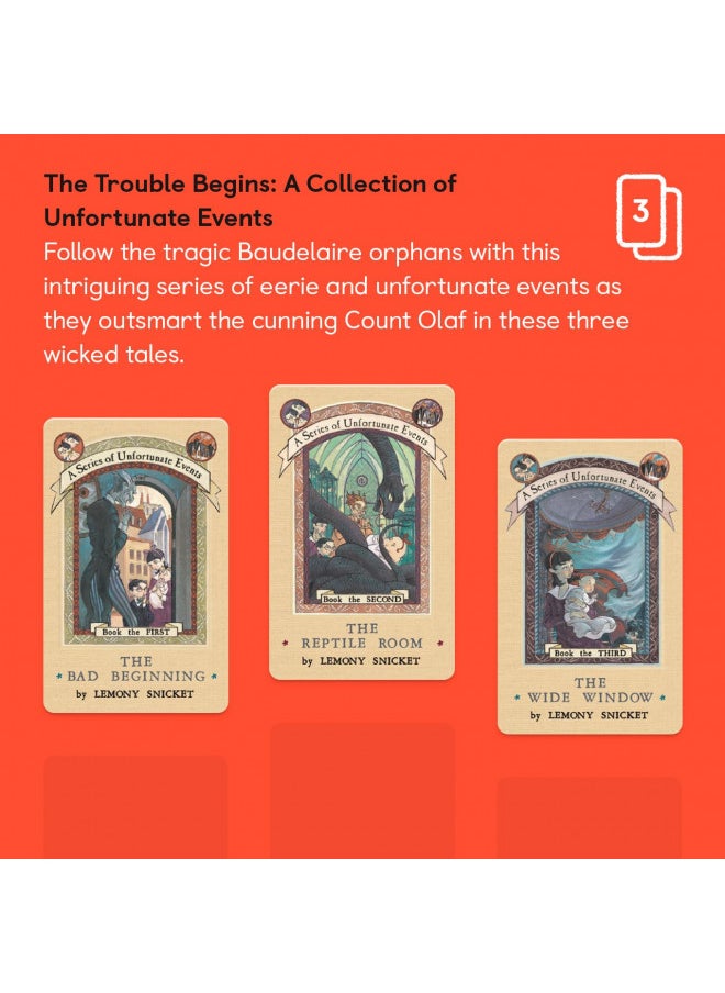 Yoto The Trouble Begins: A Collection of Unfortunate Events 3 Kids Audiobook Cards for Use Player Mini Story Box Bluetooth Speaker, Fun Adventurous Stories for Children Ages 9+