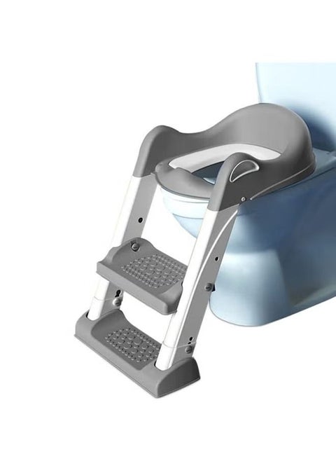 Potty Training Seat Toddler Toilet Seat Step Stool Ladder Potty Toilet Seat For Baby Kids Boys Girls Potty Seat Potty Chair- Grey