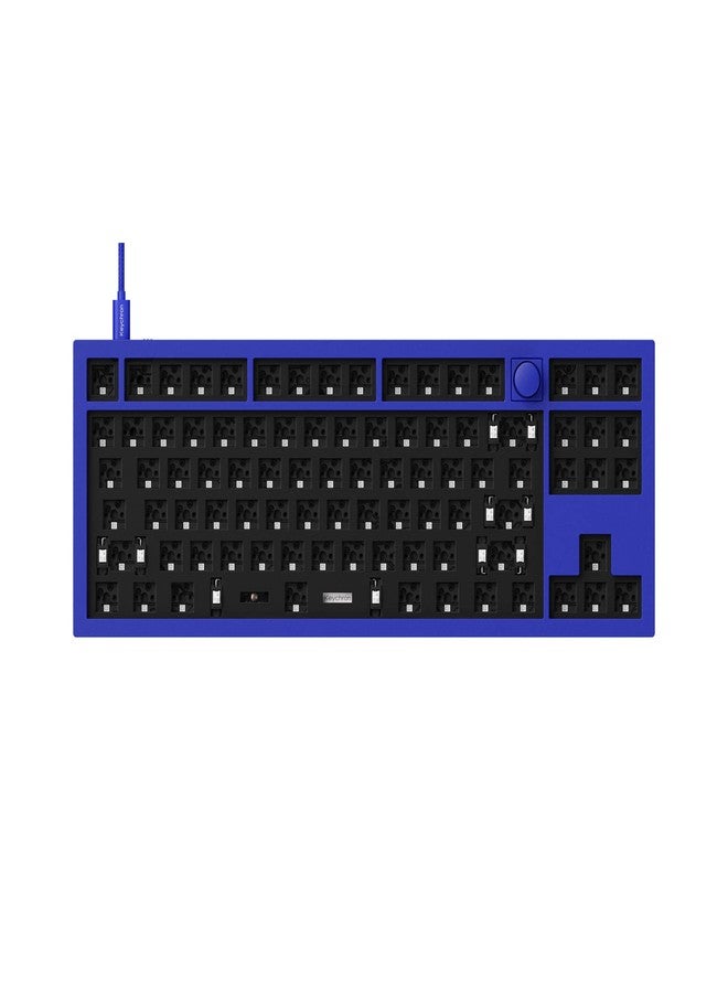 Keychron كيبورد ميكانيكي مخصص قابل للتبديل الساخن بتصميم TKL من Keychron Q3، نسخة عارية من الألمنيوم الكامل مع مقبض، قابل للبرمجة عبر QMK/VIA، مجموعة DIY مزدوجة الجوانب متوافقة مع ماك وويندوز ولينكس - أزرق - Image 1