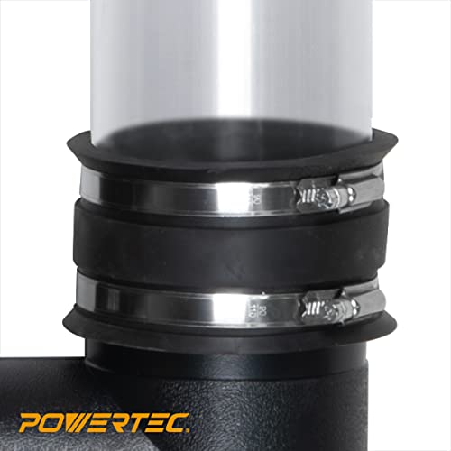 POWERTEC 70148-P4 2-1/2 Inch Dust Control Flex Cuff with Steel Hose Clamps, Hose Connector Rubber Cuff Coupler for Woodworking Dust Collection Fittings, Dust Collector Accessories & Machinery, 4 pack - Image 4