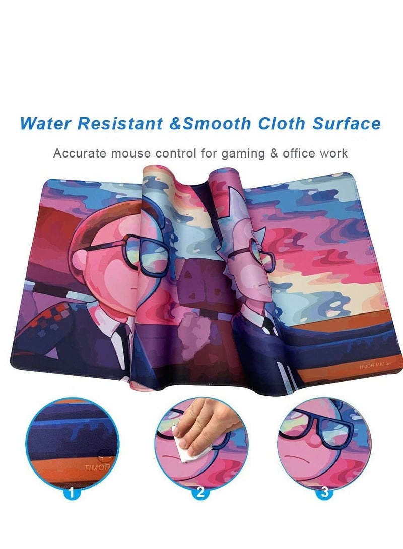 Large Gaming Mouse Pad with Stitched Edges, Extended Mousepad Superior Micro-Weave Cloth, Non Slip Base, Water Resist Keyboard Pad, Desk Mat for Gamer, Office Home(90x40cm) - Image 4