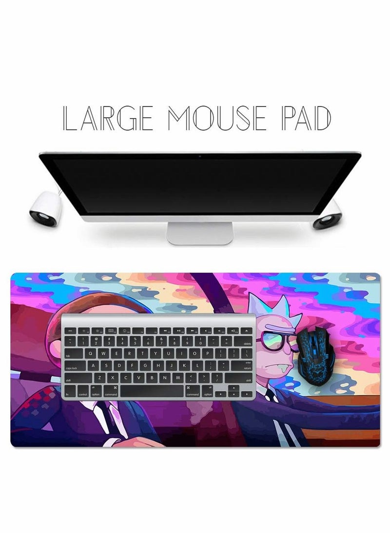 Large Gaming Mouse Pad with Stitched Edges, Extended Mousepad Superior Micro-Weave Cloth, Non Slip Base, Water Resist Keyboard Pad, Desk Mat for Gamer, Office Home(90x40cm) - Image 5