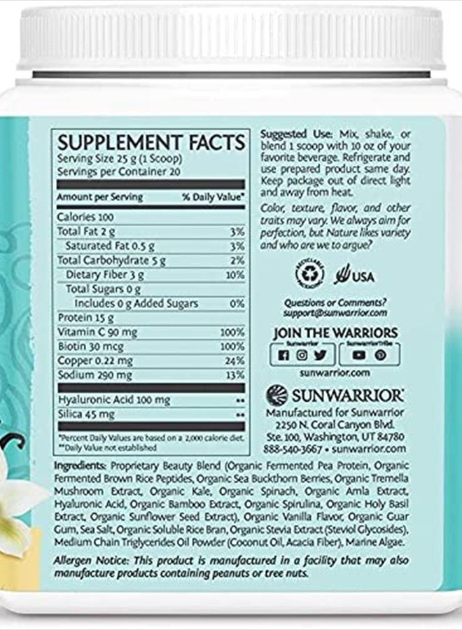 Sunwarrior Vegan Collagen Protein Powder Plant-based | Hyaluronic Acid Minerals Biotin Soy Free Dairy Free Gluten Free NON-GMO | Vanilla 20 Servings | Collagen Building Peptides by Sunwarrior - Image 5