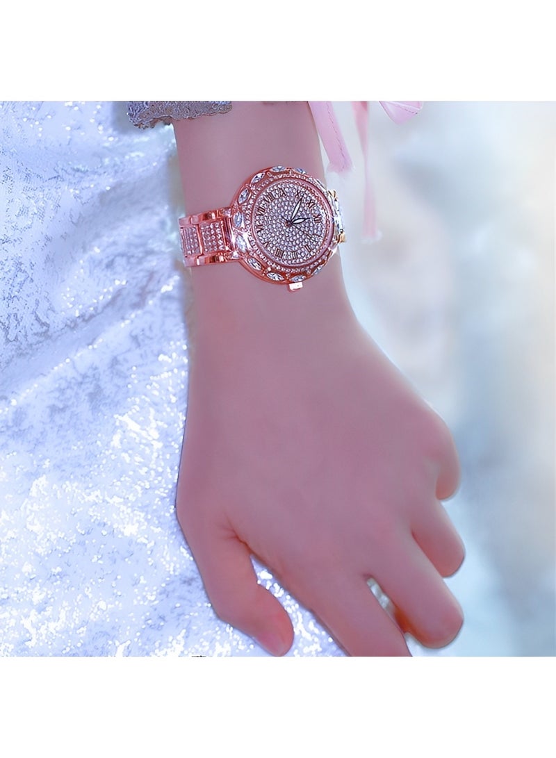 REOCLE Women's Quartz Watches Fashion Elegant Watches with Roman Numeral Dial & Diamond Watch Strap Waterproof Dress Wrist Watches for Ladies as Gifts  - Image 5