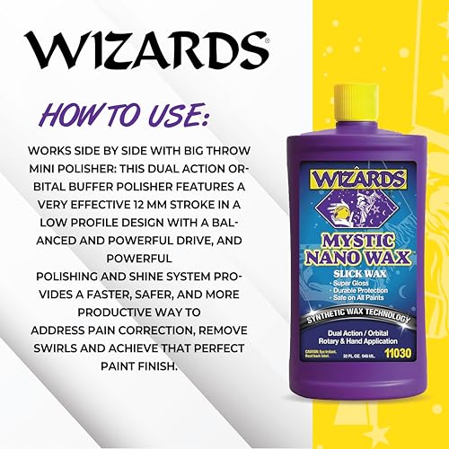 Wizards Mystic Nano Car Wax Polish - Protects and Provides Extreme Gloss and Slickness - Safe For All Paint and Clear Types Car Polishing Compound - For Both Machine and Hand Use - 32 oz - Image 3