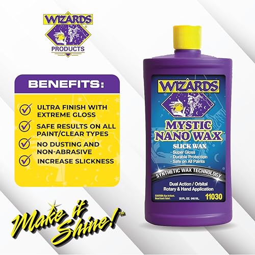 Wizards Mystic Nano Car Wax Polish - Protects and Provides Extreme Gloss and Slickness - Safe For All Paint and Clear Types Car Polishing Compound - For Both Machine and Hand Use - 32 oz - Image 2
