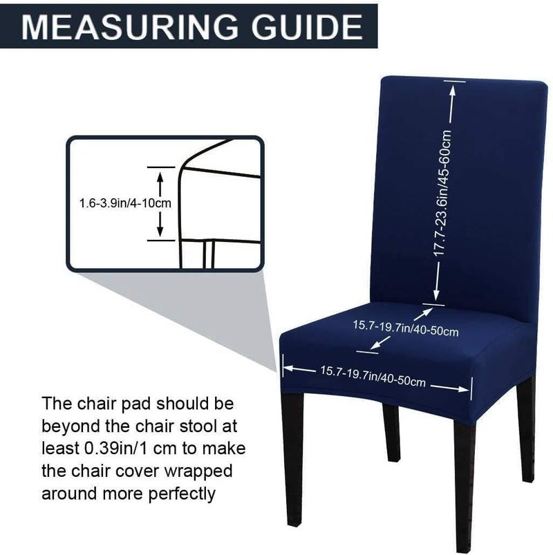Outlay Home Polyester Spandex Plain Chair Cover Stretchable, Removable, Washable, Short Dining Chair Cover Protector Seat Slipcover (Navy Blue, Pack of 4) - Image 4