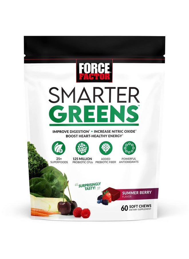 Force Factor Smarter Greens Superfood Chews Greens And Superfoods With Probiotics Antioxidants And Fiber Greens Supplement To Support Digestion Nitric Oxide And Energy 60 Soft Chews  - Image 2