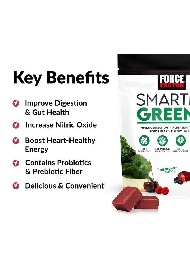 Force Factor Smarter Greens Superfood Chews Greens And Superfoods With Probiotics Antioxidants And Fiber Greens Supplement To Support Digestion Nitric Oxide And Energy 60 Soft Chews  - Image 3