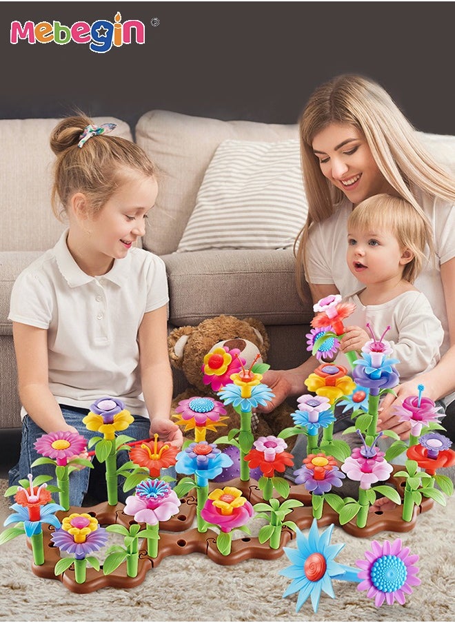 MEBEGIN 104PCS Flower Garden Building Toys for Kids, DIY Building Stacking Toys, STEM Preschool Educational Toddler Toys, Floral Arrangement Playset, Brain Development Toy, Suitable for Playing in Any Places, Ideal Gift for Kids Aged 3+  - Image 4