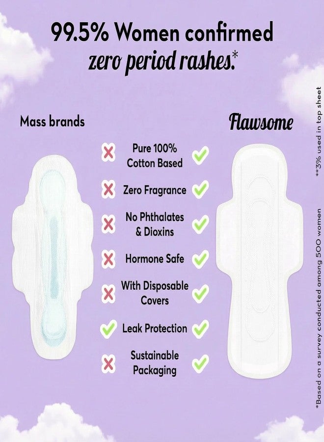 Flawsome XXL Sanitary Pads for GIrls and Women | Rash Free Pad | Ultra Soft Pads | 100% Organic Cotton | Size-XXL | Pack of 30 - Image 5