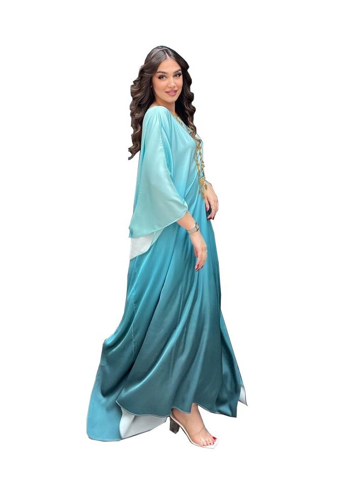 RnMoMo abaya Muslim dress modest coat Fashionable soft light forged bat robe  - Image 1