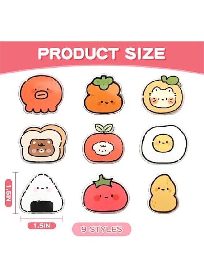 Generic - 9 Pieces Cute Chip Clips for Airtight Seal Food Storage, Funny Kitchen Snack Bag Sealer, Acrylic Binder Paper Clips Food Bag Sealer - Image 1