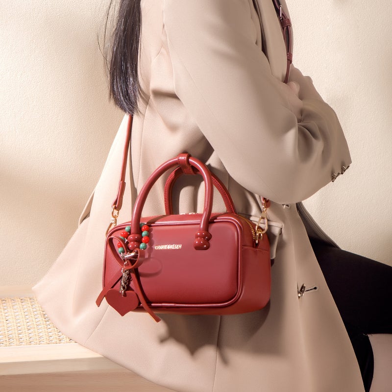 High-End Textured Pillow Bag For Women, 2025 Red Wedding Bag, Fashionable And Versatile Single Shoulder Crossbody Bag - Image 4