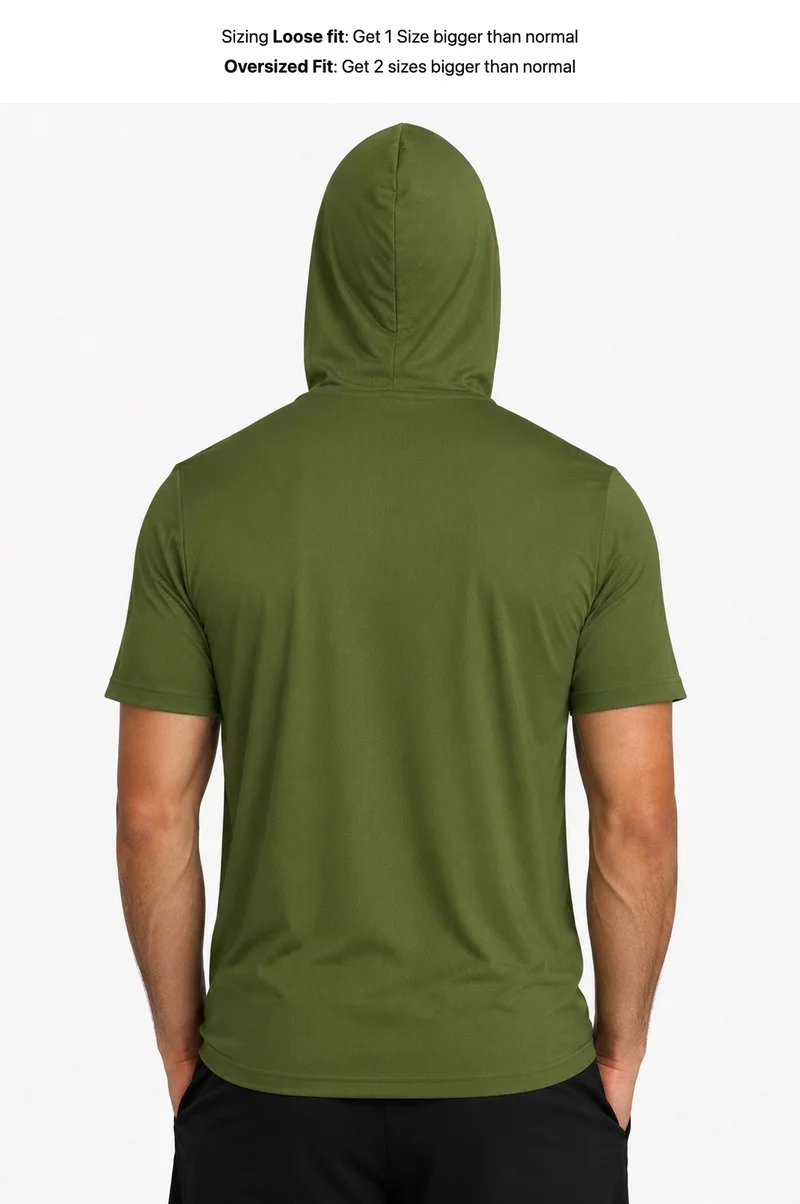 بريما إيس رجالي T-Shirt with Cap عشاق الجيم بريميوم Olive Green