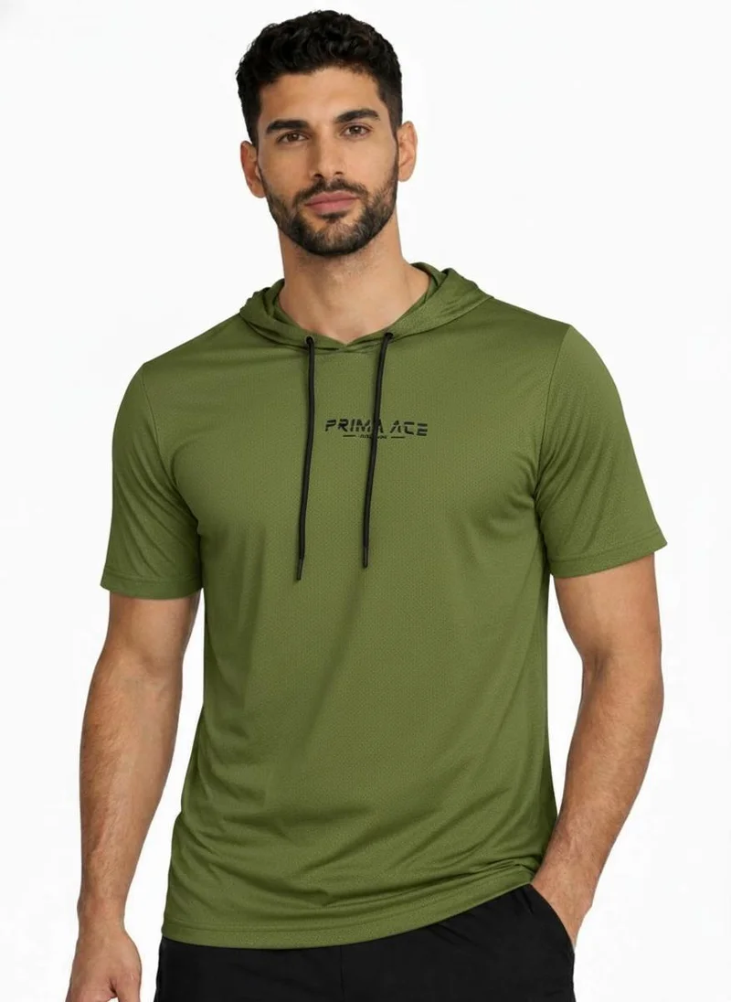 بريما إيس رجالي T-Shirt with Cap عشاق الجيم بريميوم Olive Green