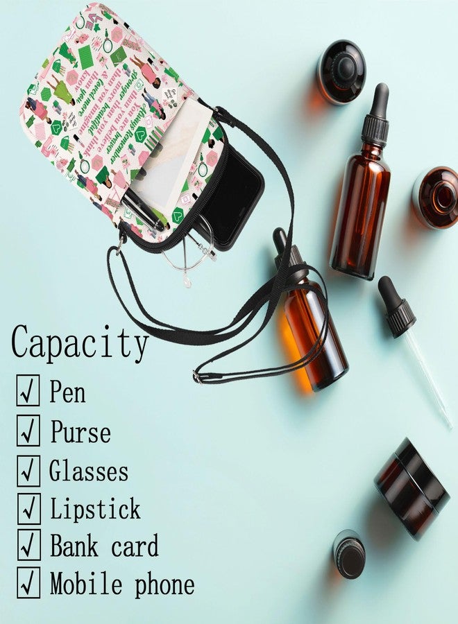 LEVLO Sorority Cross Body Bag Pink & Green Gift You Are Braver Stronger Smarter Than You Think Greek Sorority Shoulder Bag (Always A K CBag) - Image 5