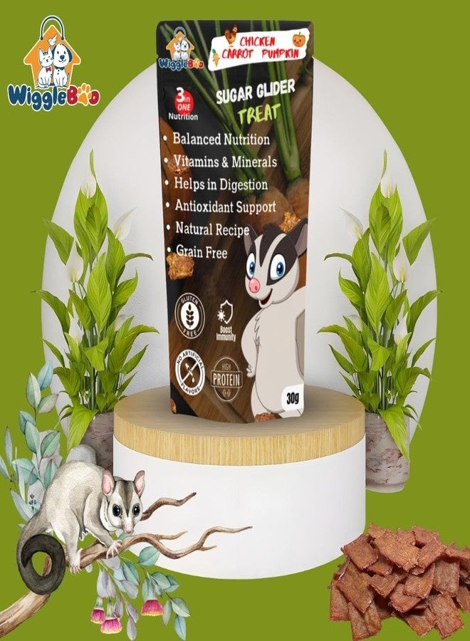 WiggleBoo ويغل بو دجاج، جزر، وقرع سكري جلايدر | غني بالبروتين | مزيل طبيعي للسموم | وجبة خفيفة مقرمشة (30 غرام) - Image 3