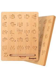 Coogam Coogam Wooden Letters Practicing Board, Double-Sided Alphabet Tracing Tool Learning to Write ABC Educational Toy Game Fine Motor Montessori Gift for Preschool 3 4 5 Years Old Kids  - Image 1