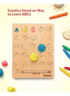 Coogam Coogam Wooden Letters Practicing Board, Double-Sided Alphabet Tracing Tool Learning to Write ABC Educational Toy Game Fine Motor Montessori Gift for Preschool 3 4 5 Years Old Kids  - Image 4